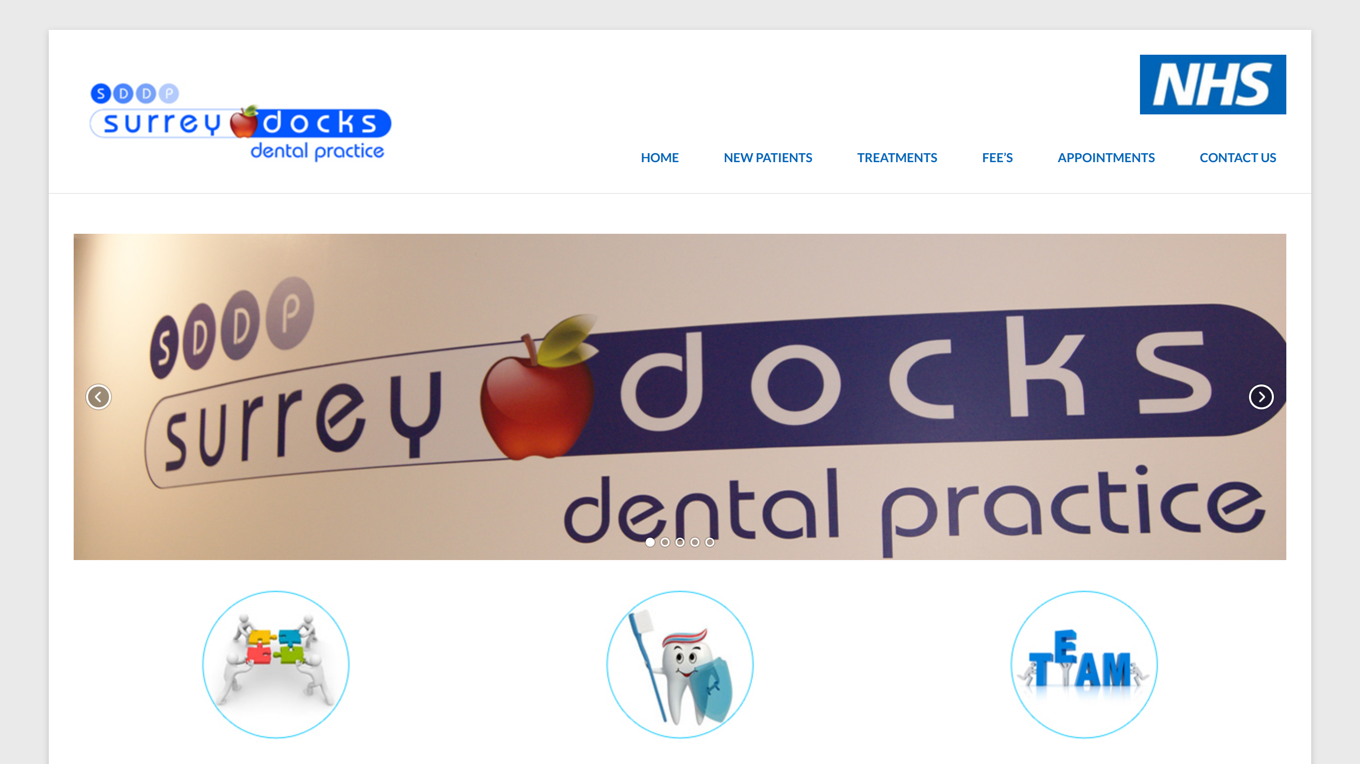 screenshot taken from surreydocksdental.co.uk