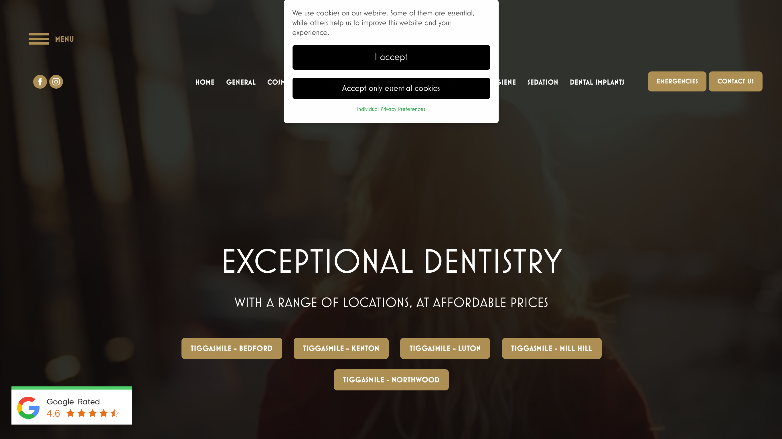 Website screenshot for Mill Hill Dental Health Centre, London
