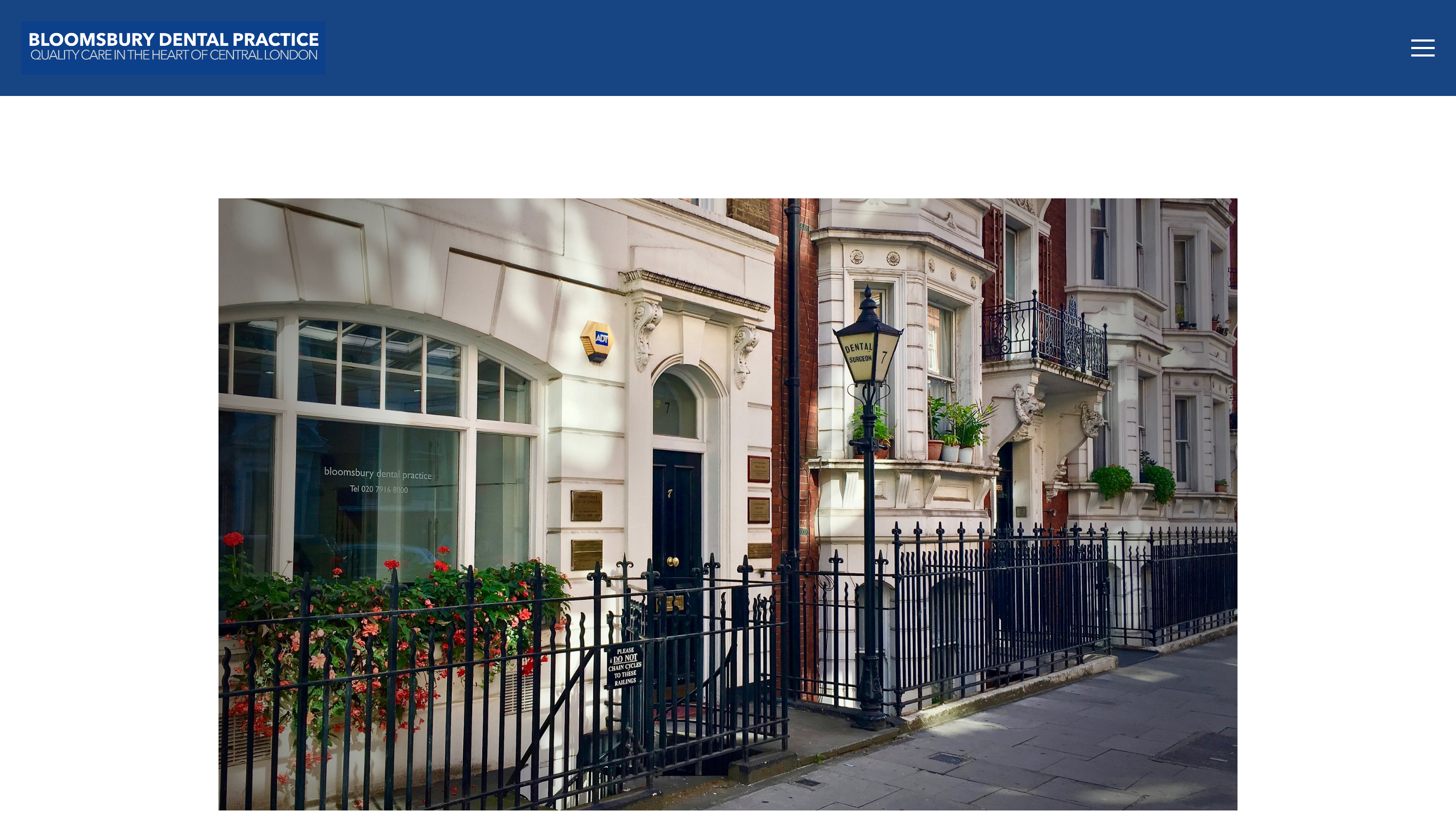 Website screenshot for Bloomsbury Dental Practice, London