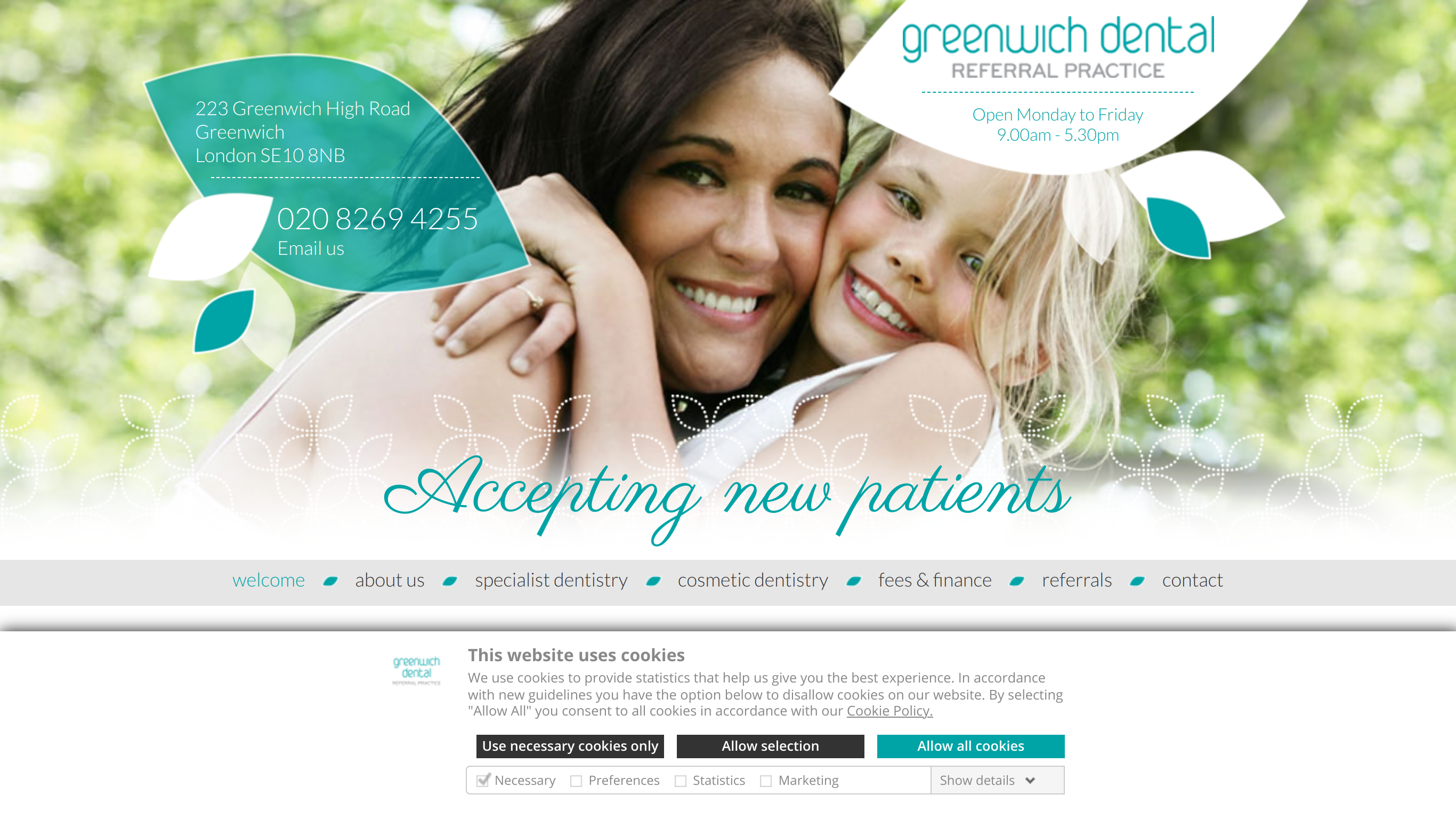 screenshot taken from greenwichdentalreferrals.com