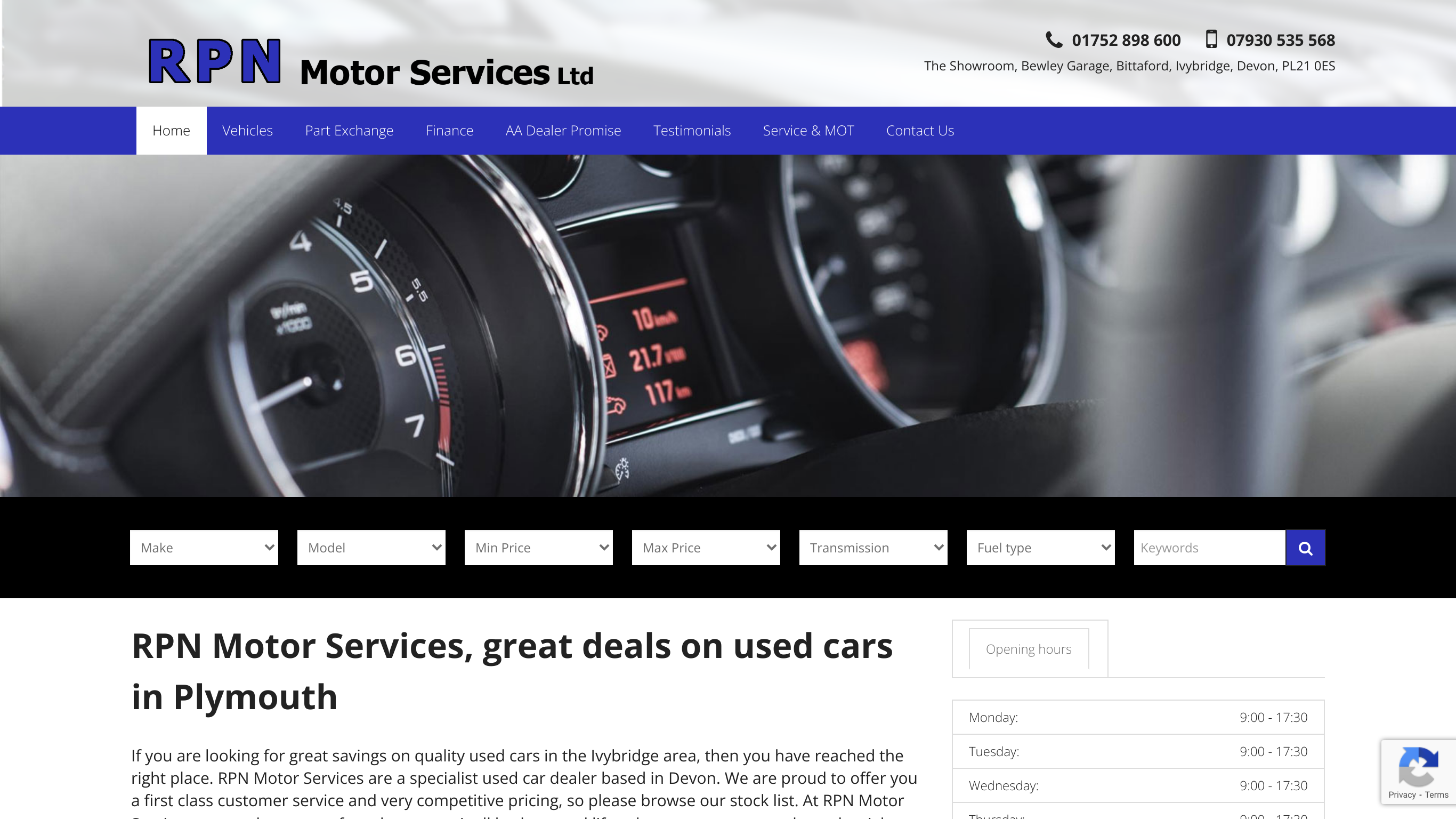 R P N Motor Services screenshot taken from http://www.rpnmotorservices.co.uk/