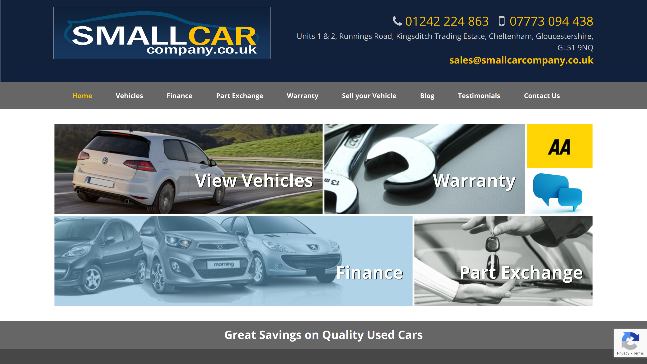 screenshot taken from www.smallcarcompany.co.uk