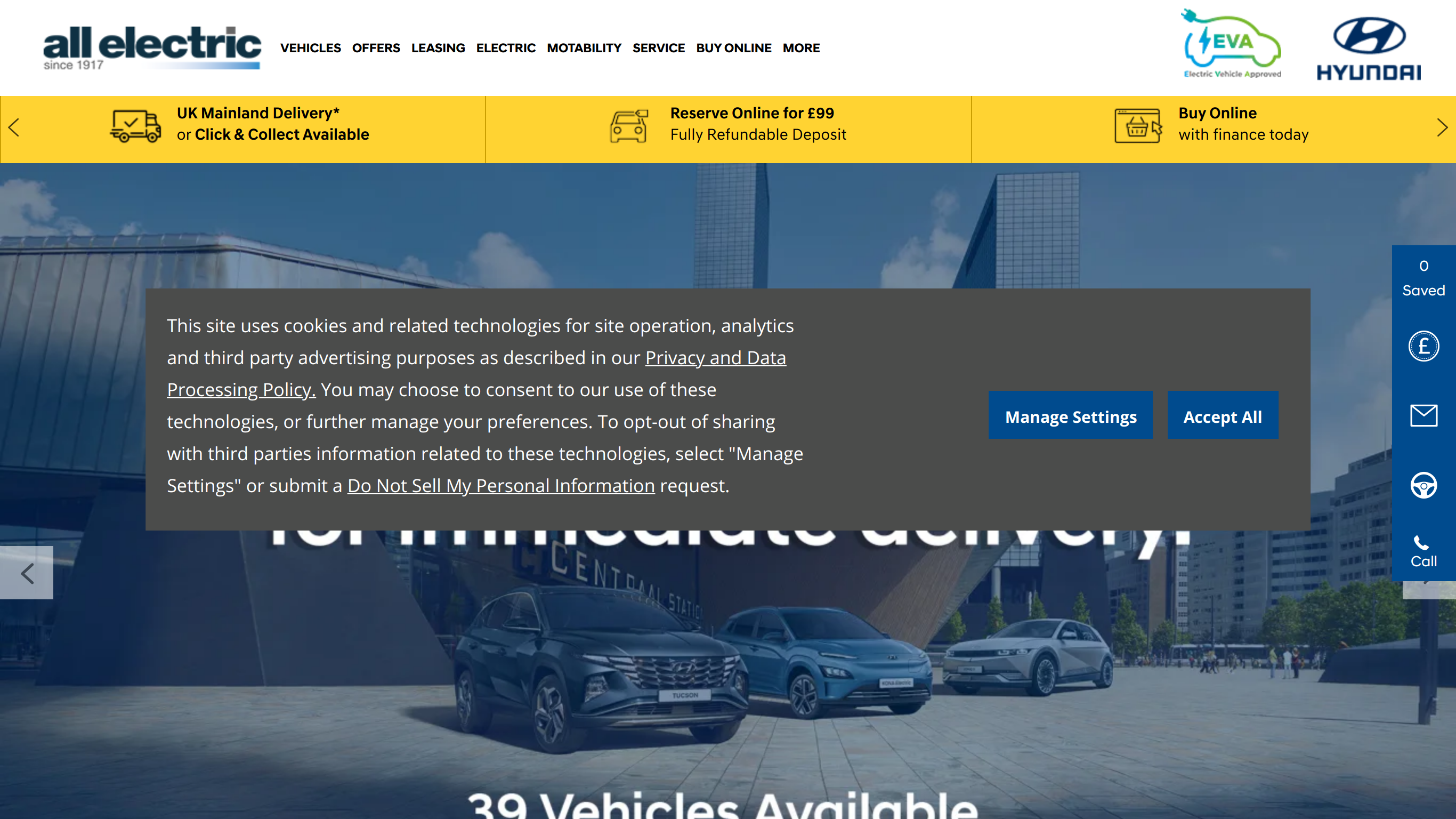 All Electric Hyundai Stourbridge screenshot taken from https://www.allelectric.co.uk/hyundai/