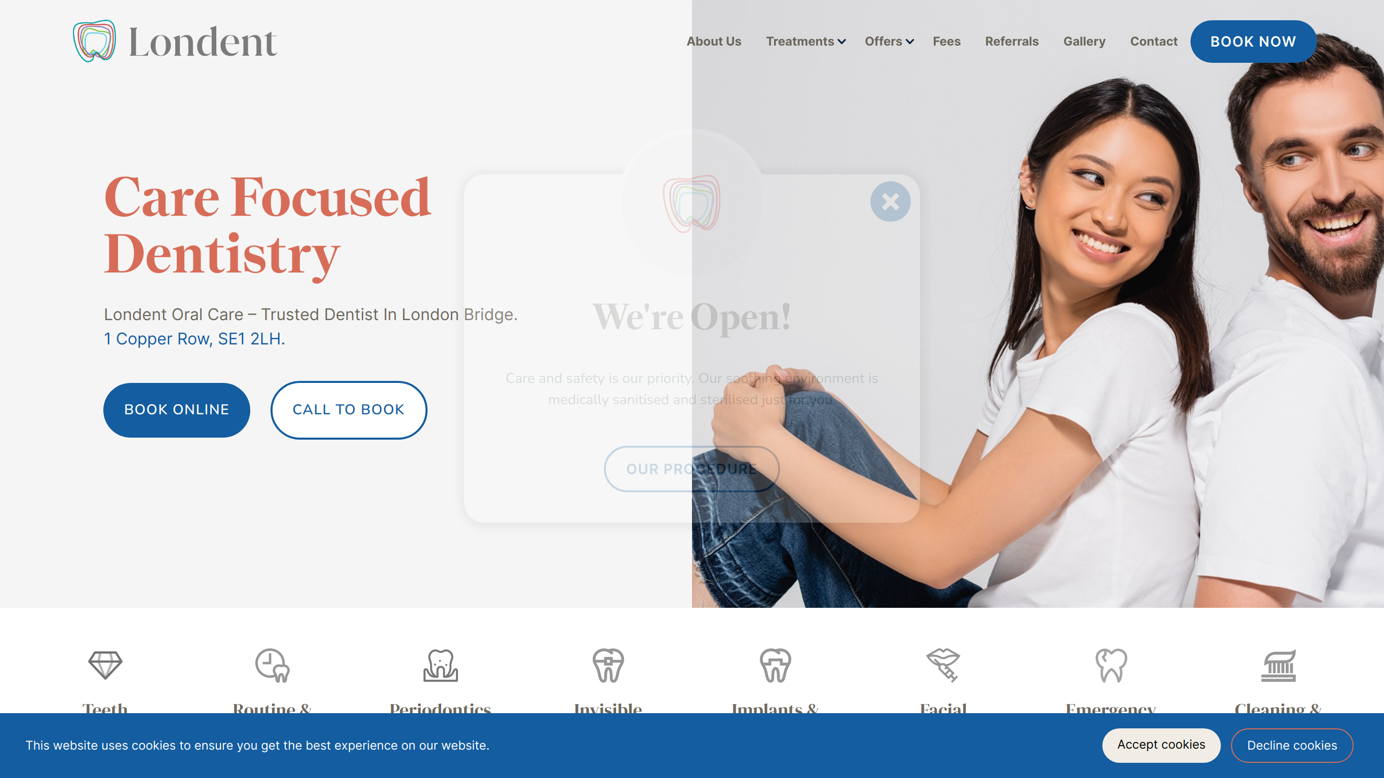 Londent Oral Care Website screenshot for Londent Oral Care, London