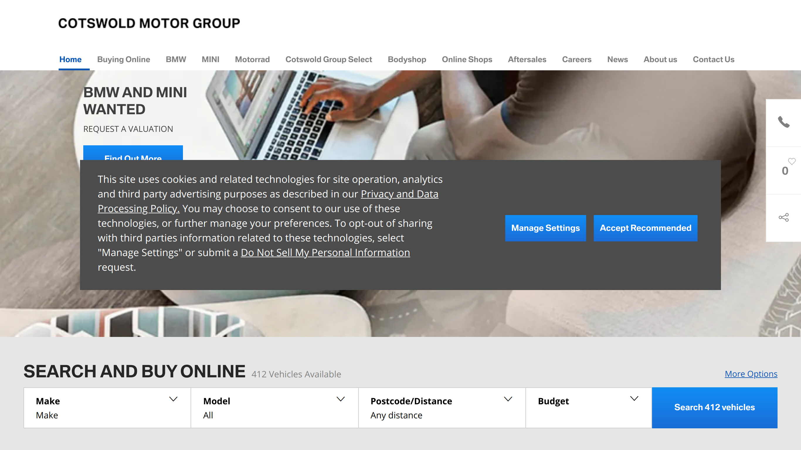 screenshot taken from www.cotswoldgroup.com