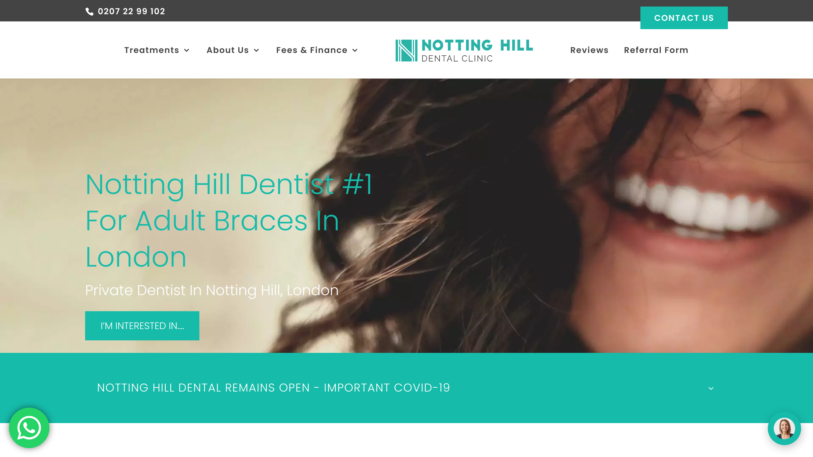 screenshot taken from nottinghilldentalclinic.com