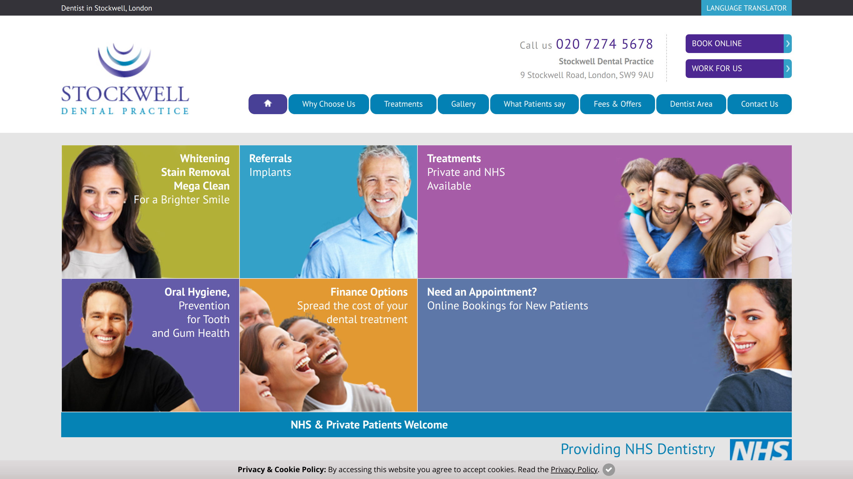 screenshot taken from stockwelldentalpractice.co.uk