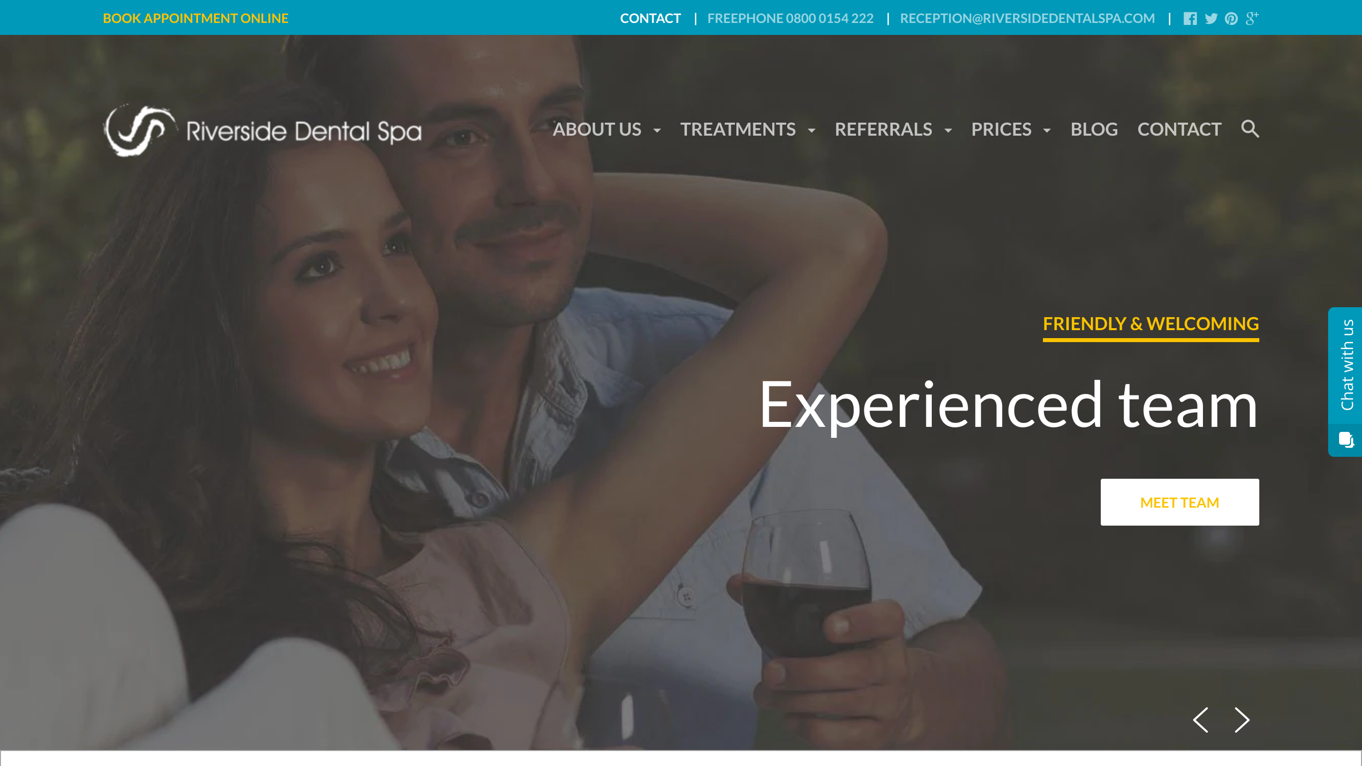 Website screenshot for Riverside Dental Spa, London