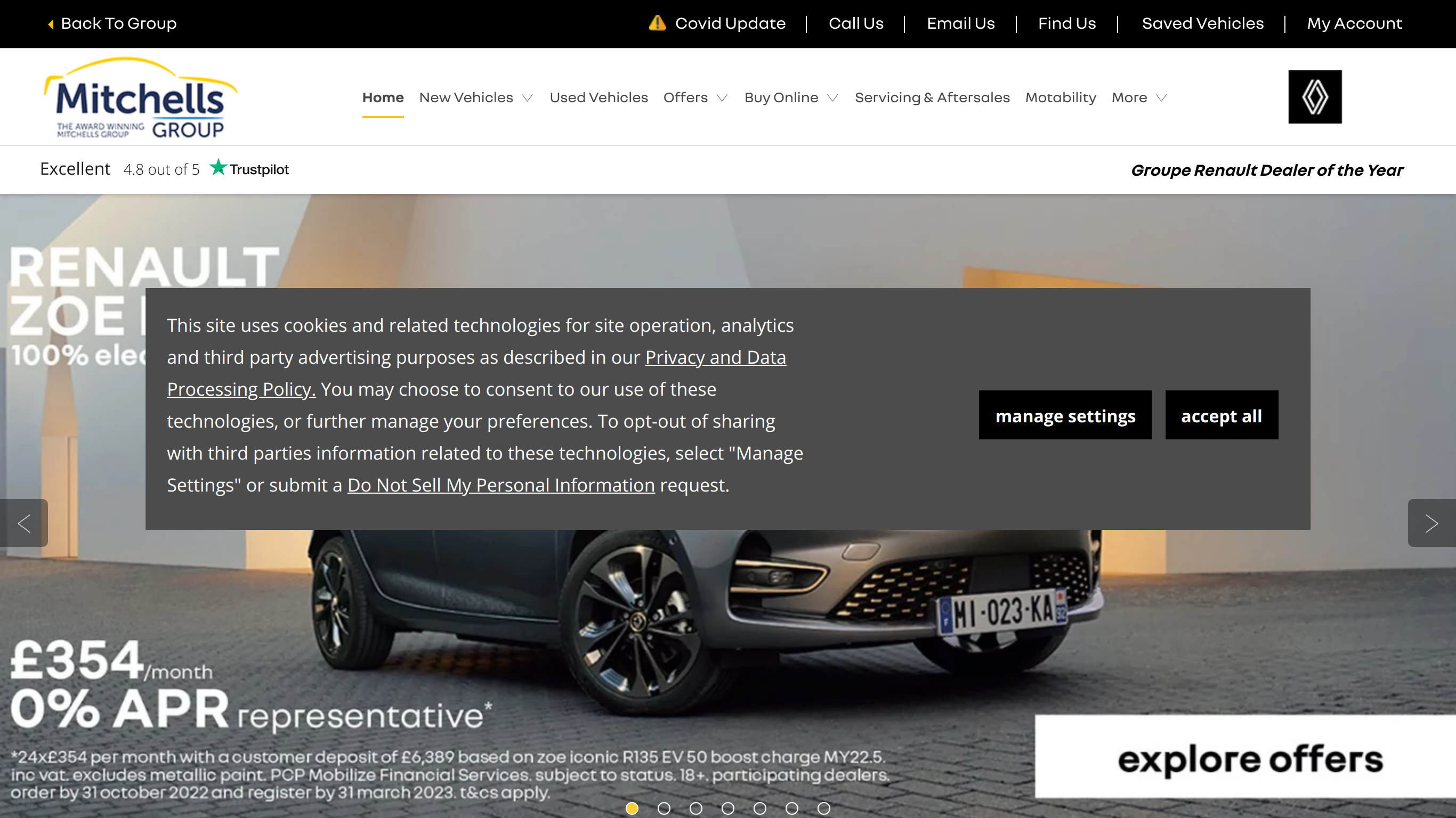 screenshot taken from https://www.mitchellsrenault.co.uk/used-car-search