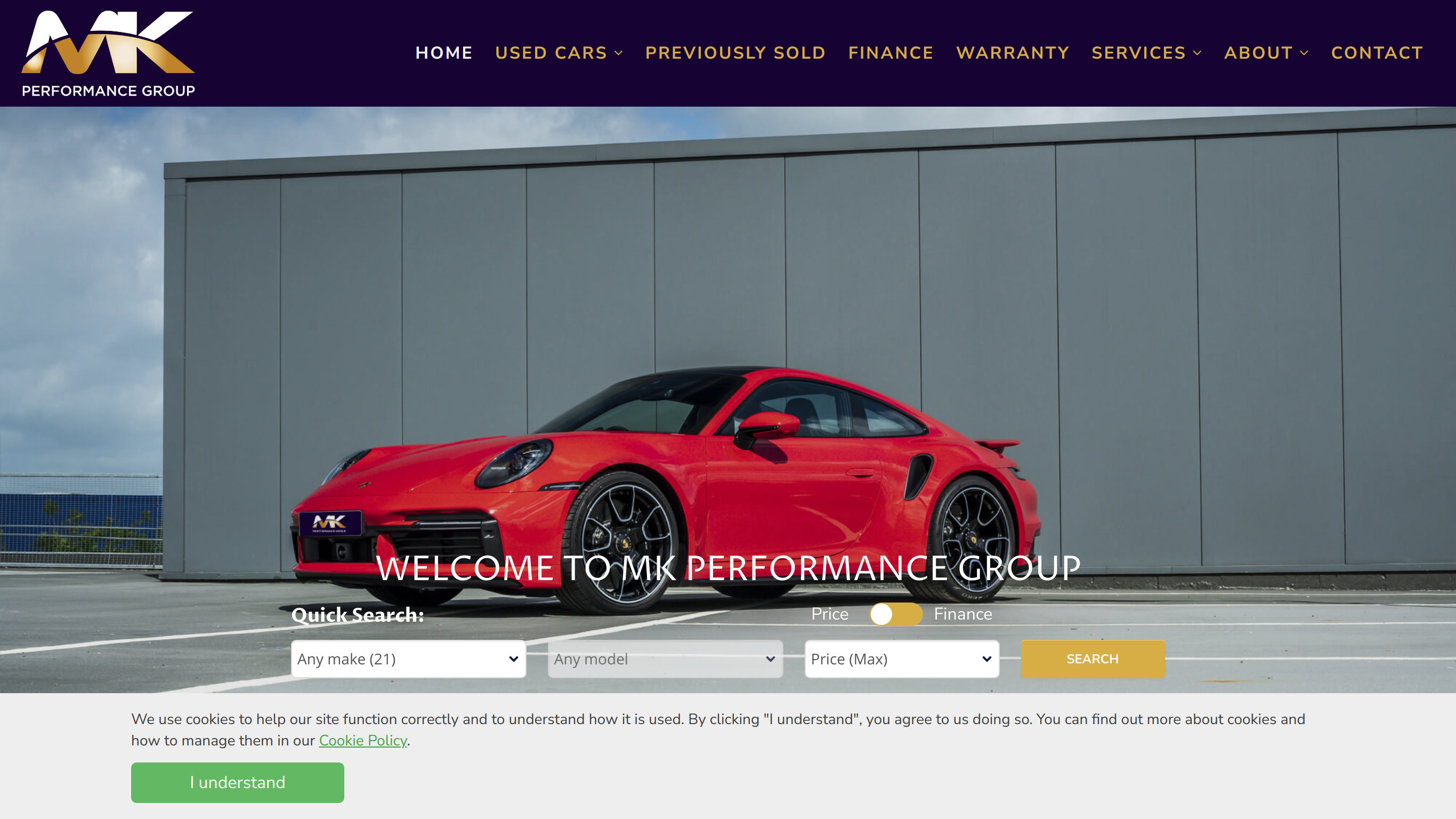 Mk Performance Group screenshot taken from https://www.mkperformancegroup.co.uk/